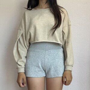 Altar'd State Cropped Lantern Long Sleeve Sweater (Size XS)